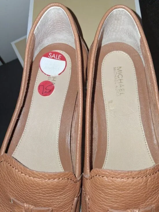 Michael Kors Women's Leather Callahan Moc Tassel Loafers Sz 7.5 Acorn - Picture 7 of 8